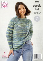 Knitting Pattern - King Cole 5996 - Homespun Prism DK - Ladies Sweaters